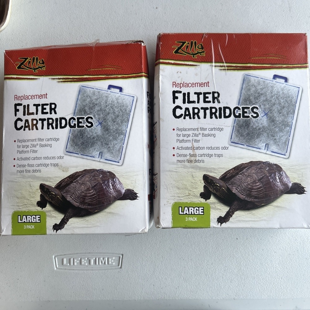 Zilla Reptile Pet Terrarium Water Filter Replacement Cartridge, Large, 3-Pack X2